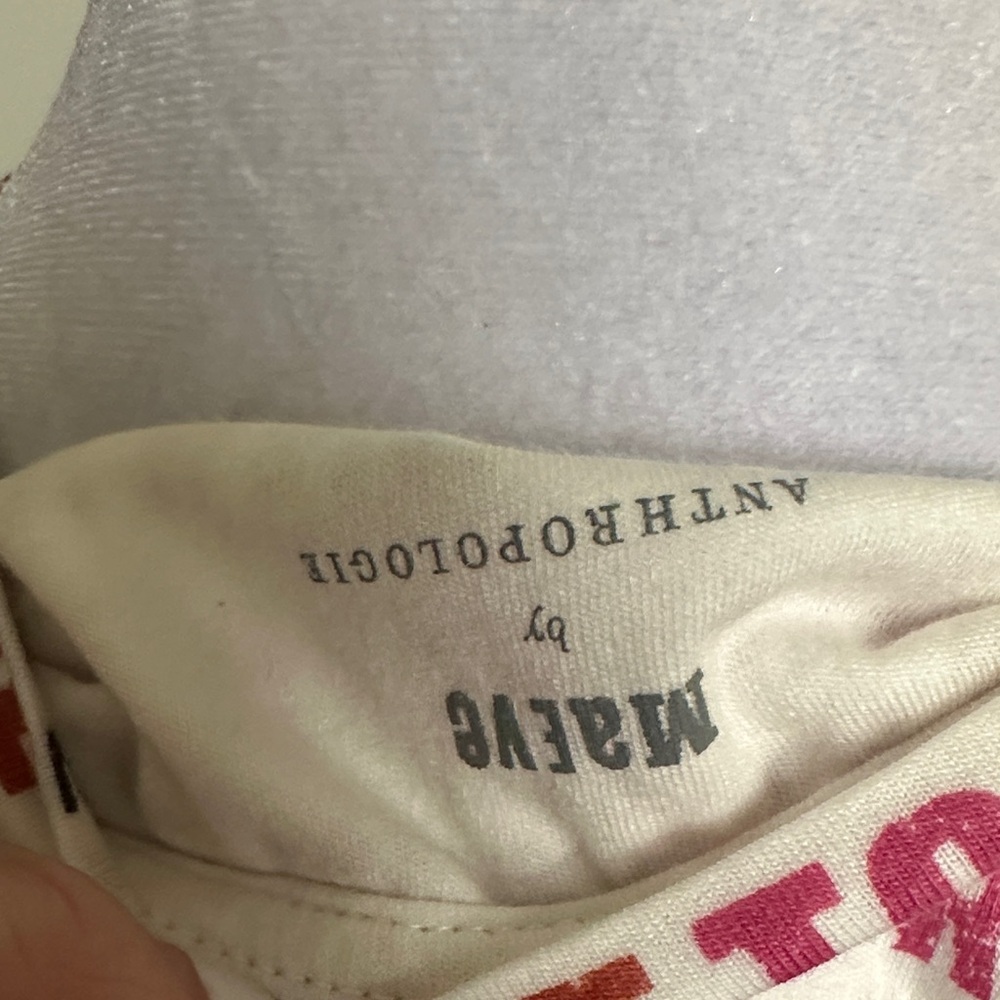 Maeve White Tee with Red Text Repeat Message - Picture 4 of 7